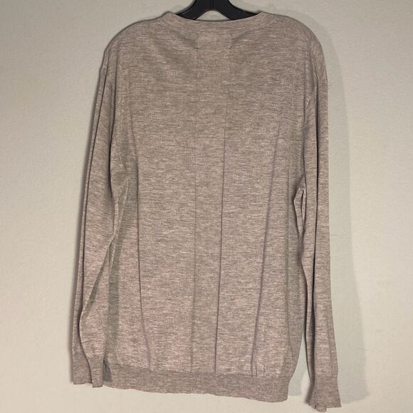 Line Silk Cashmere Lightweight Knit Gray Sweater ~ Minimalist Perfection ~ Sz L - Picture 5 of 7